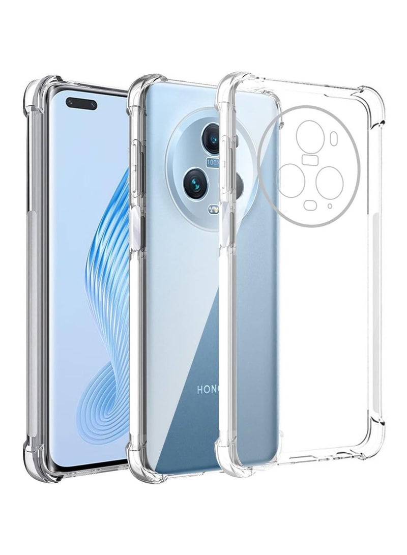 Case for Honor Magic 5 Pro, Ultra Slim Crystal Clear Anti-Scratch Bumper Cover Flexible Soft TPU Anti-Fall Reinforced Corner Shockproof Transparent Phone Case for Honor Magic5 Pro - Image 1