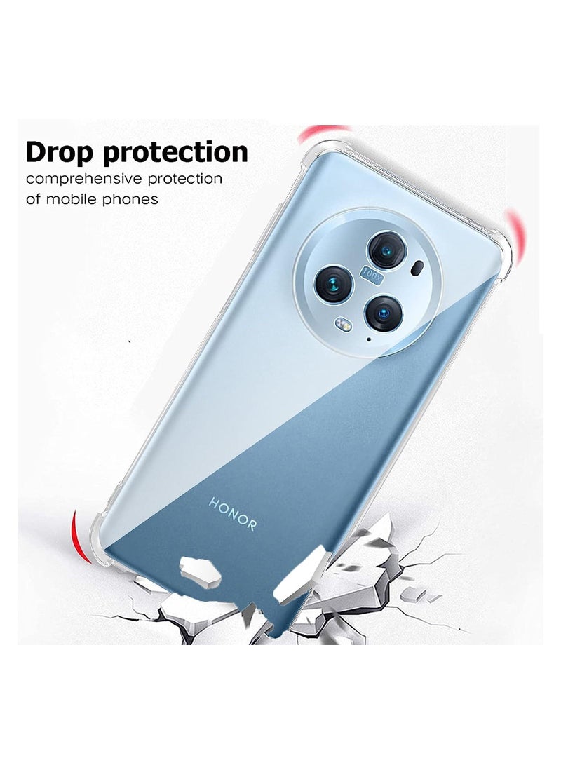 Case for Honor Magic 5 Pro, Ultra Slim Crystal Clear Anti-Scratch Bumper Cover Flexible Soft TPU Anti-Fall Reinforced Corner Shockproof Transparent Phone Case for Honor Magic5 Pro - Image 5