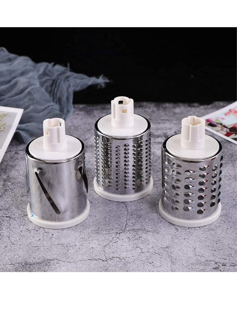 ELTRAZONE - Manual Tabletop Drum Cheese Grater, 3 In 1 Rotary Shredder Slicer Grinder For Cucumber Nut Potato Carrot Cheese, Vegetable Salad Shooter - Image 1