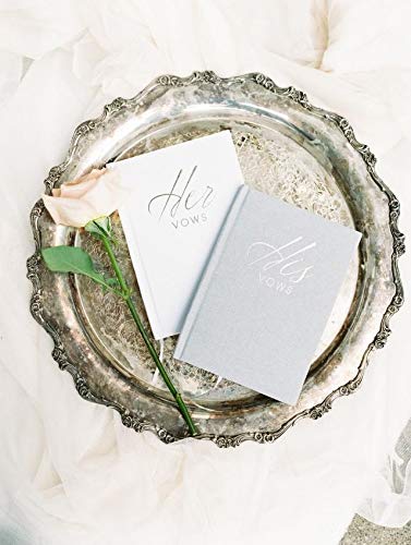 FLUYTCO FLUYTCO Wedding Vow Book Keepsakes (2 Book Set, His & Hers) Linen Hardcover - Bonus Wedding day Cards - Vow Renewal - Bridal Shower Gifts - Booklet - Journal - Future Mrs & Mr  - Image 3