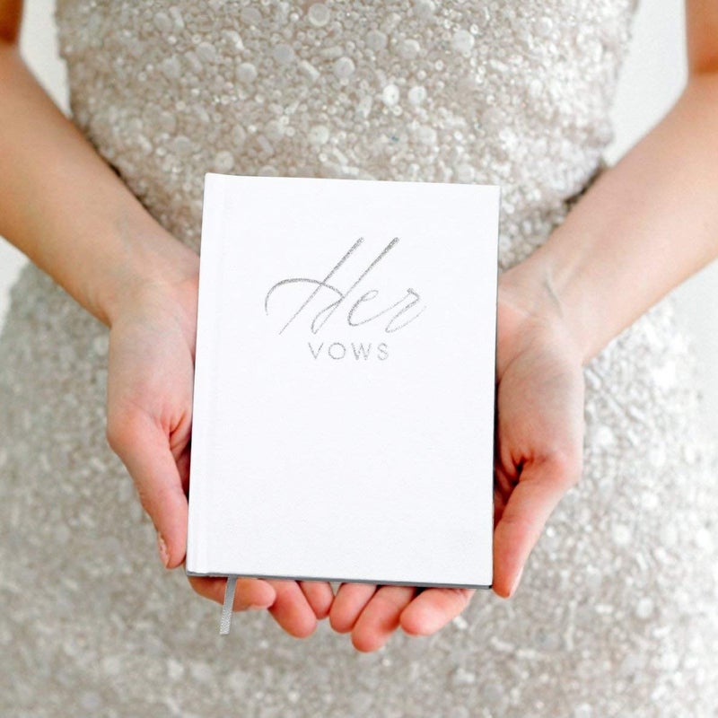 FLUYTCO FLUYTCO Wedding Vow Book Keepsakes (2 Book Set, His & Hers) Linen Hardcover - Bonus Wedding day Cards - Vow Renewal - Bridal Shower Gifts - Booklet - Journal - Future Mrs & Mr  - Image 5