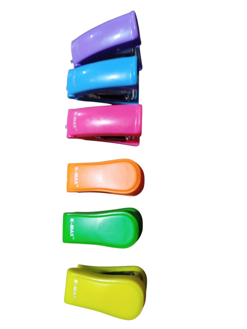 Colorful Desk Stapler Set, 1 Piece, Multicolor (Purple, Blue, Pink, Orange, Green, Yellow), Compact Design for Office, School and Home (Orange)