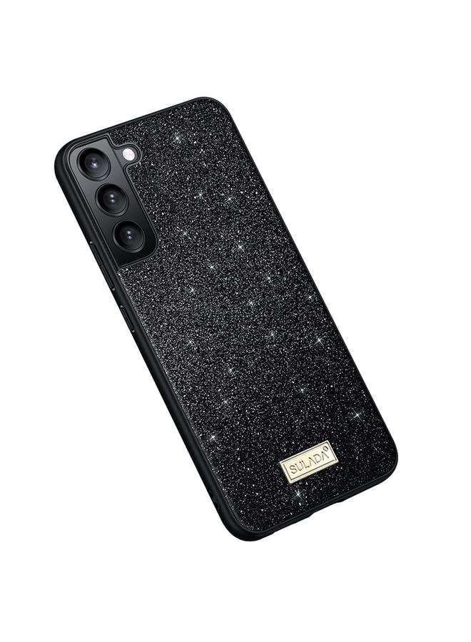 Case For Samsung Galaxy S24+ 5G Glittery TPU Hybrid Handmade Leather Phone Case