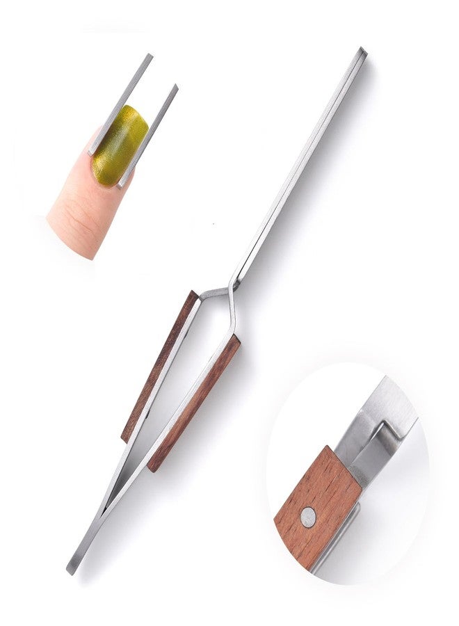KADS Acrylic UV Gel Tips Sculpture Tweezers Clip Nail Pincher Nipper Nail Form Stainless Steel Nail Shaping Tweezers C Curve Nail Art Tools for Manicure, Pedicure - Image 1