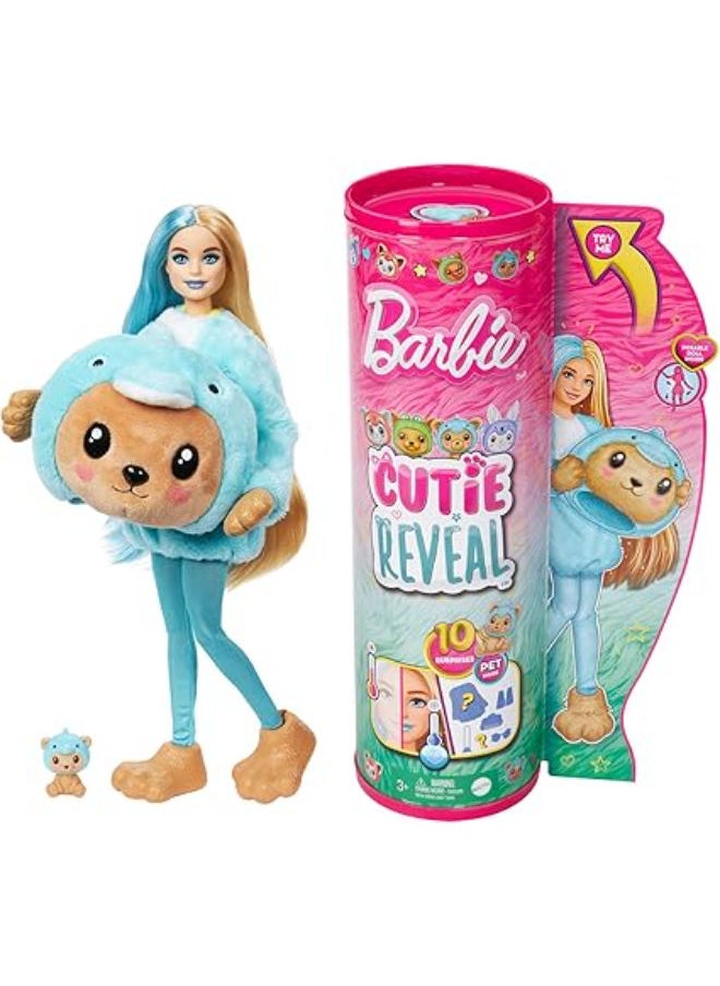 Barbie Barbie Cutie Reveal Doll with Animal Costume Teddy Bear as Dolphin  - Image 1