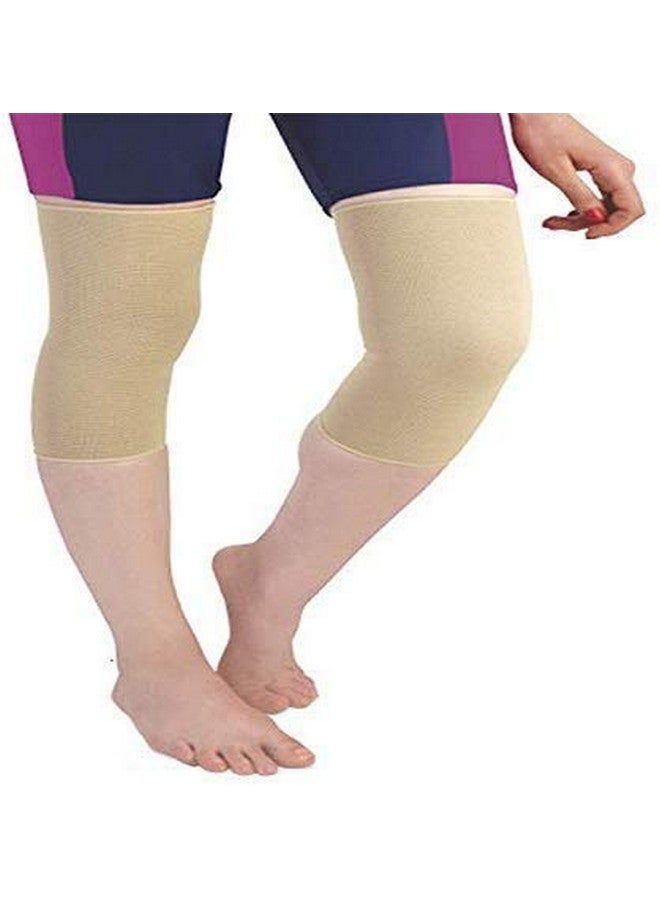 Flamingo Nylon Knee Cap Support Brace For Knee Pain,Gym Workout,Running,Arthritis|Joint Pain Relief Protection For Men&Women|Heal Sports Injury&Reduce Inflammation|Color-Beige|Size-Large - Image 3