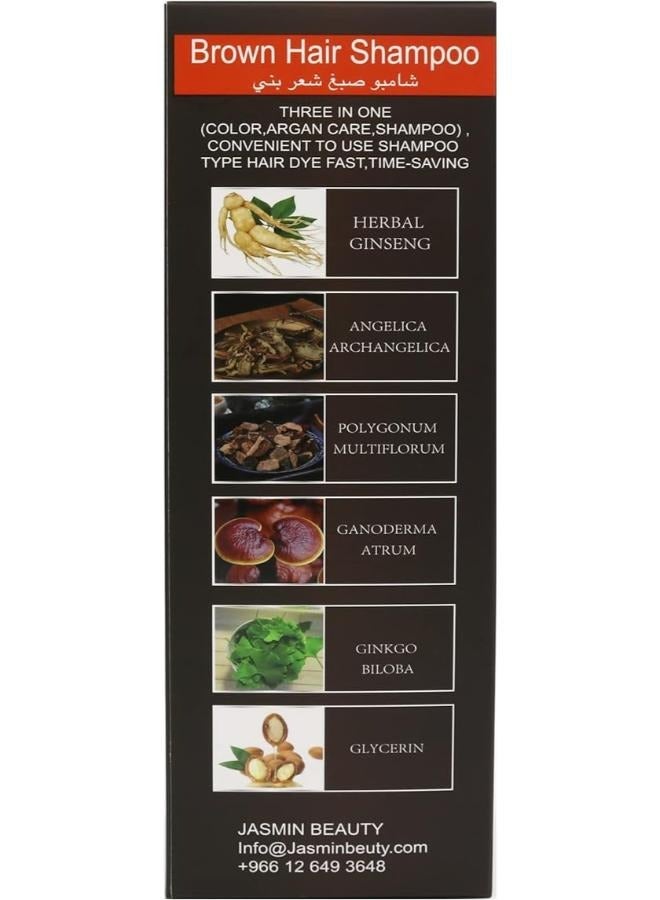 Organic JB Genie 3 in 1 Argan Oil Hair Dye Shampoo (Brown) 400 ml - Image 4