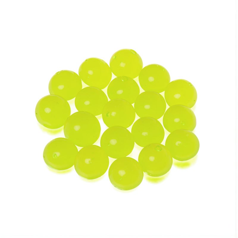 Luminous Beads 12mm No Hole Green Glow DIY Craft Jewelry Accessory Safe Non-toxic Smooth - Image 1