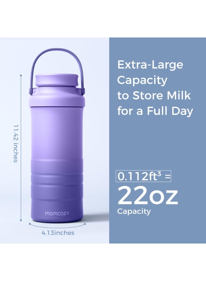 Momcozy Portable Breast Milk Cooler Larger Capacity Travel Breastmilk Chiller With 2 Piece Baby Bottles - Image 3