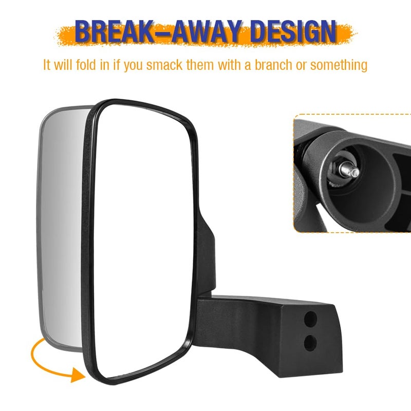 LIHAIPAI Polaris Ranger Mirrors Door Mounted, Ranger Northstar Side View Mirrors Compatible with Hard Full Doors Equipped Polaris Ranger XP 1000/SP 570/Commercial PRO XD - Image 3