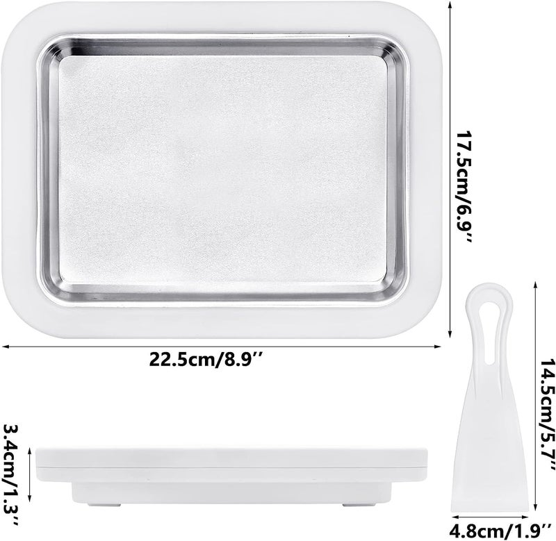 Flygon Instant Ice Cream Roller Pan with 2 Spatulas, Rolled Ice Cream Maker Plate, Mini Fried Yogurts Machine with Shovel for Homemade DIY, Rolled Ice Cream Maker - Image 2