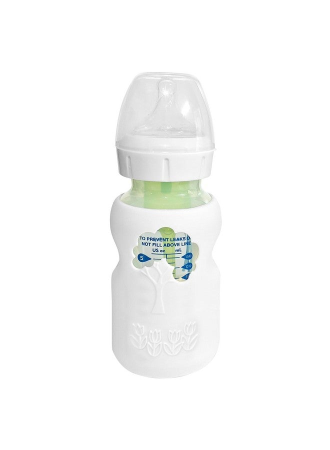 ROMIRUS Beaby Glass Bottle Silicon Sleeves Compatible With Dr. Brown'S Natural Flow Options+ Wide Neck Glass Baby Bottles (9 Oz, White, 2 Pack) - Image 4