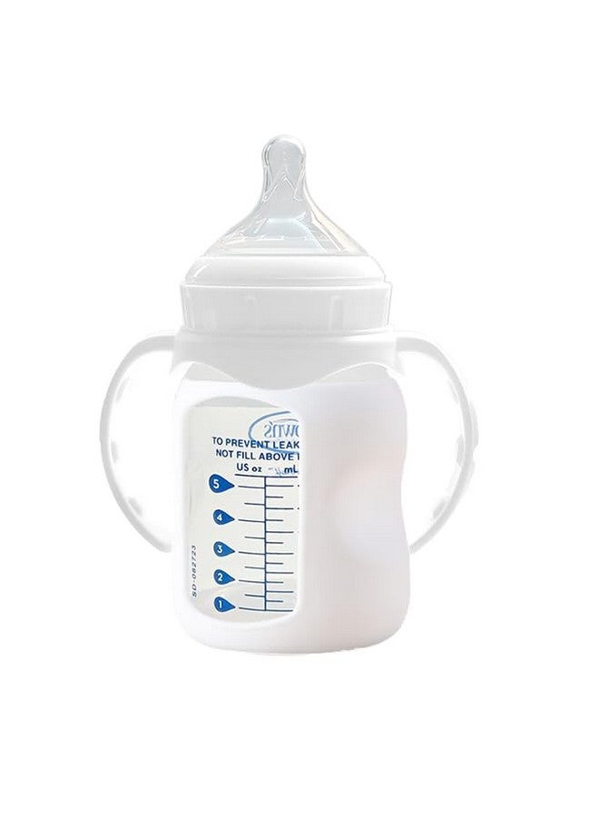 ROMIRUS Beaby Glass Bottle Silicon Sleeves Compatible With Dr. Brown'S Natural Flow Options+ Wide Neck Glass Baby Bottles (9 Oz, White, 2 Pack) - Image 5