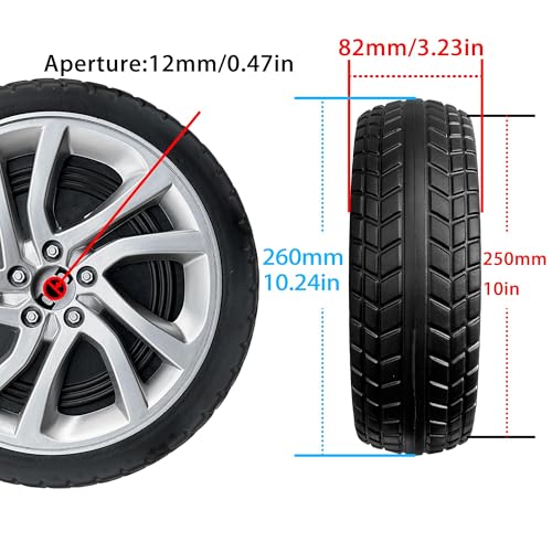 JRRXM 2Pack 26CM10 EVA Solid Compound Tires for Power Wheels Ride on Car Alligator TiresWheels Upgrade12CM047in Aperture FrontRear Wheel for CarSUVUTVATVMotorcycle Replacement Parts - Image 3