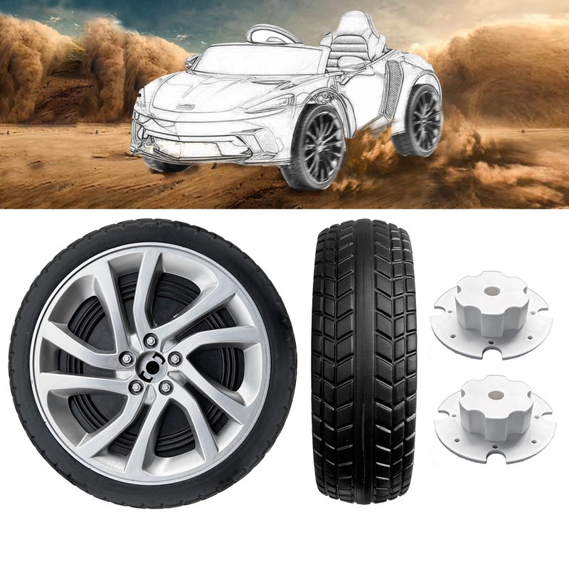 JRRXM 2Pack 26CM10 EVA Solid Compound Tires for Power Wheels Ride on Car Alligator TiresWheels Upgrade12CM047in Aperture FrontRear Wheel for CarSUVUTVATVMotorcycle Replacement Parts - Image 2