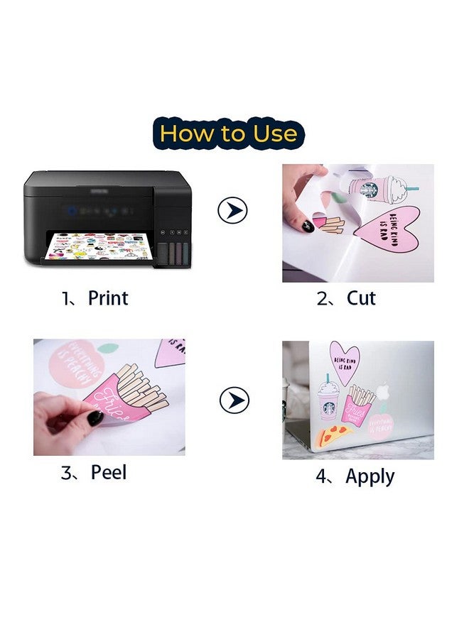 Korty Printable Vinyl for Inkjet Printer,20 Sheets 8.3"x 11.7" Clear Premium Sticker Paper,Transparent Paper Sheet for DIY Crafts Stickers,Dries Quickly - Image 5