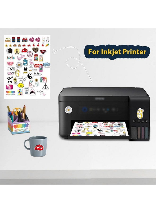 Korty Printable Vinyl for Inkjet Printer,20 Sheets 8.3"x 11.7" Clear Premium Sticker Paper,Transparent Paper Sheet for DIY Crafts Stickers,Dries Quickly - Image 2