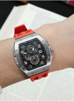 TSAR BOMBA Men's Elemental Series-Quartz Orange Rubber Watch TB8211Q-02 - 46mm  - Image 4