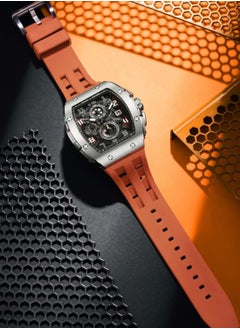 TSAR BOMBA Men's Elemental Series-Quartz Orange Rubber Watch TB8211Q-02 - 46mm  - Image 2