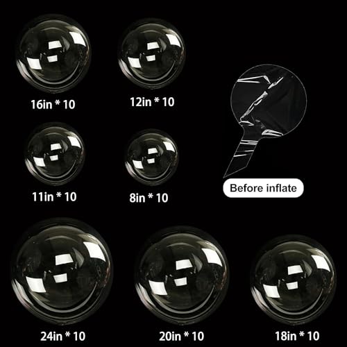 Hokoad Bobo Balloons 70 Pcs Different Sizes Clear Balloons for Stuffing Bulk Wedding Decor Pool Birthday Party Decorations - Image 5