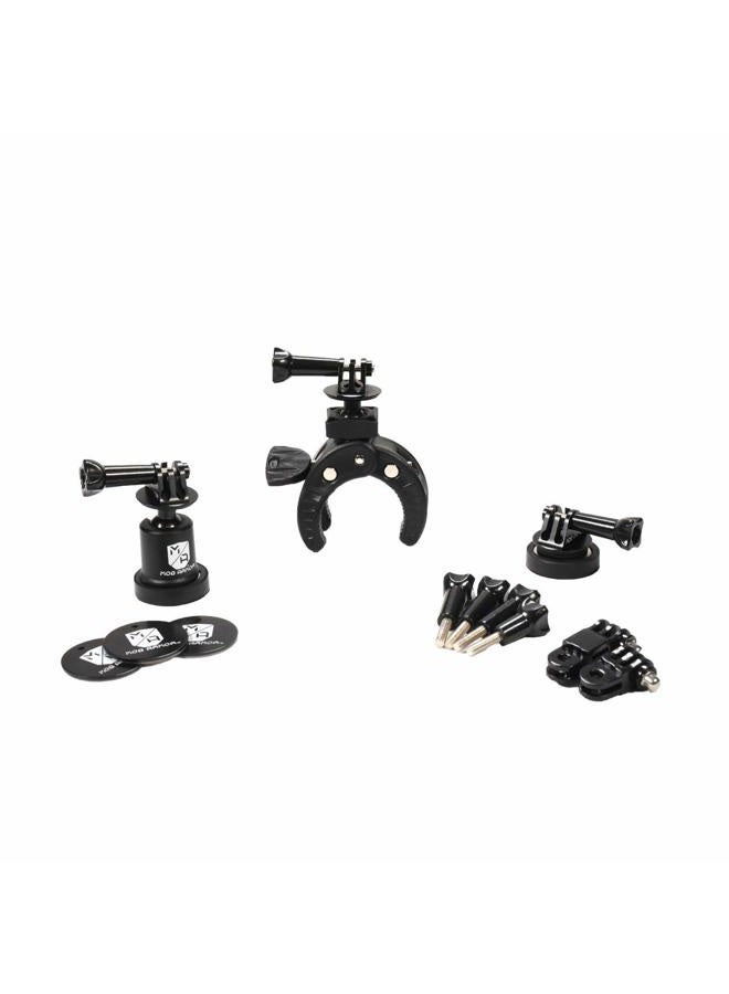 MOB ARMOR Action Camera Accessory Kit - Complete Bundle with Adjustable Claw Grip, Magnetic Holders, Steel Mounting Plates, and Travel-Friendly Nylon Case for On-The-Go Filming - Image 2