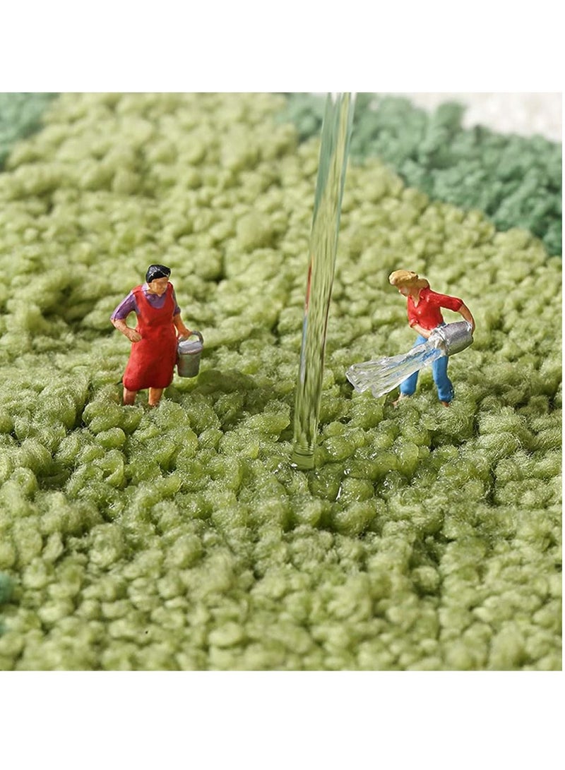 Y&D Green Leaves Bath Mats Bathroom Rugs Non-Slip Soft Microfiber Absorbent Machine Washable Entrance Doormat for Floor Tub Shower 17.5 25.5 Inches - Image 3