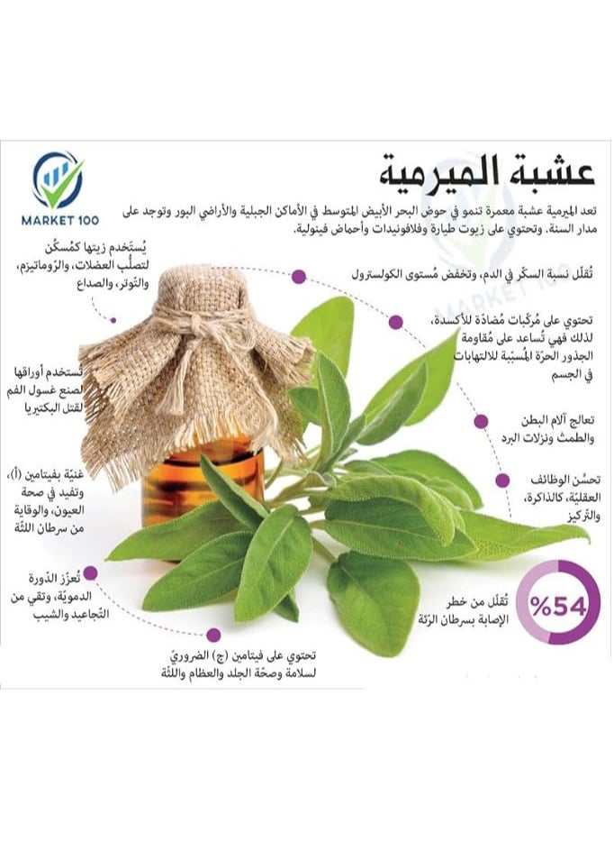 هيربز - نبات المرمرية المجفف الطبيعي 100% عضوي نقي  250 جم - Image 1