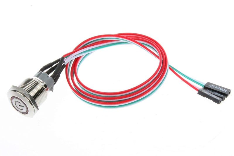 NOYITO 12mm Chassis Switch Metal Button Switch with 22inchs Extension Cable Red Yellow Blue Green Switch Symbol Suitable for Computer DIY Switch (12mm, Blue Symbol) - Image 5