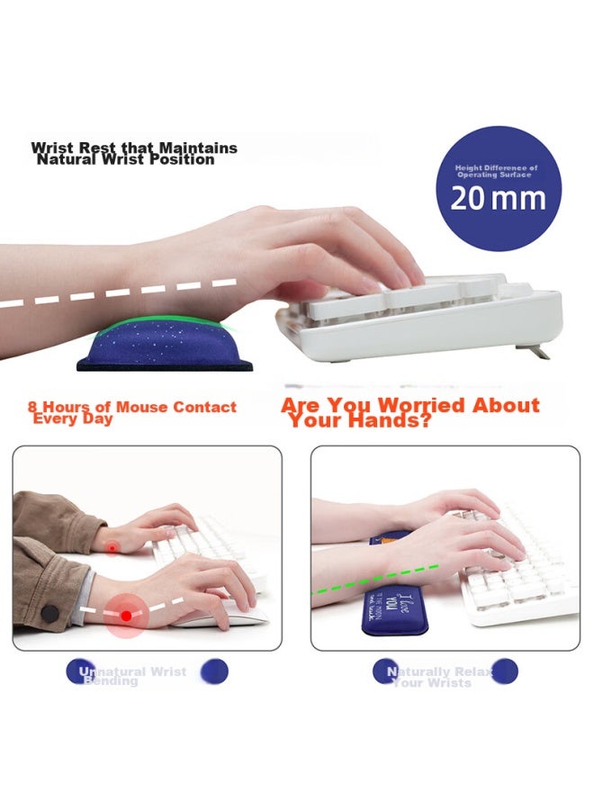 Exco Xingqing Keyboard Handrest, Mouse Pad Wrist Support, Keyboard Wrist Pad, Palm Rest, Memory Foam, Laptop Office Cute Cartoon Gaming Hand Pillow Pad 9332 - Image 3