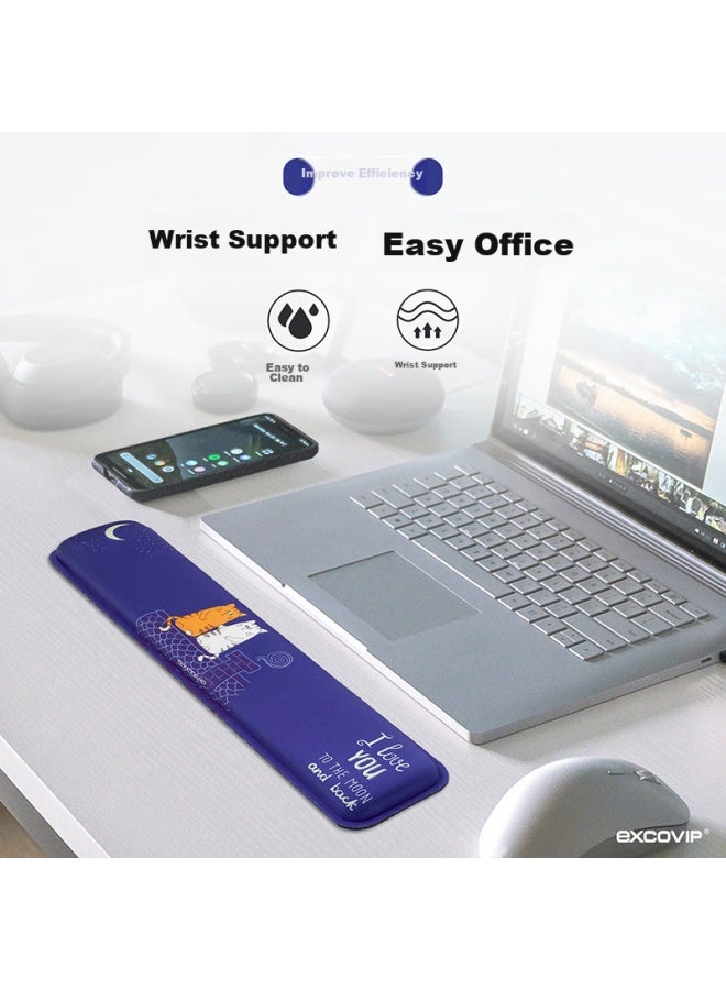 Exco Xingqing Keyboard Handrest, Mouse Pad Wrist Support, Keyboard Wrist Pad, Palm Rest, Memory Foam, Laptop Office Cute Cartoon Gaming Hand Pillow Pad 9332 - Image 2