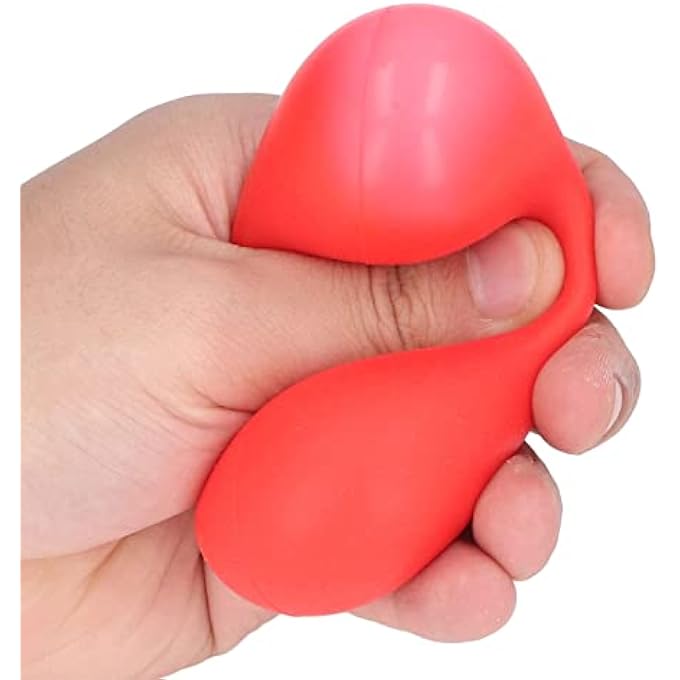 POENVFPO Heart Stress Toy, 7.3x 5.3cm, Applicability, Elastic Soft Simulation Rubber Red Heart Shape Decompression Ball Toy Kids Adults Stress Toy, 12 Pcs - Image 4