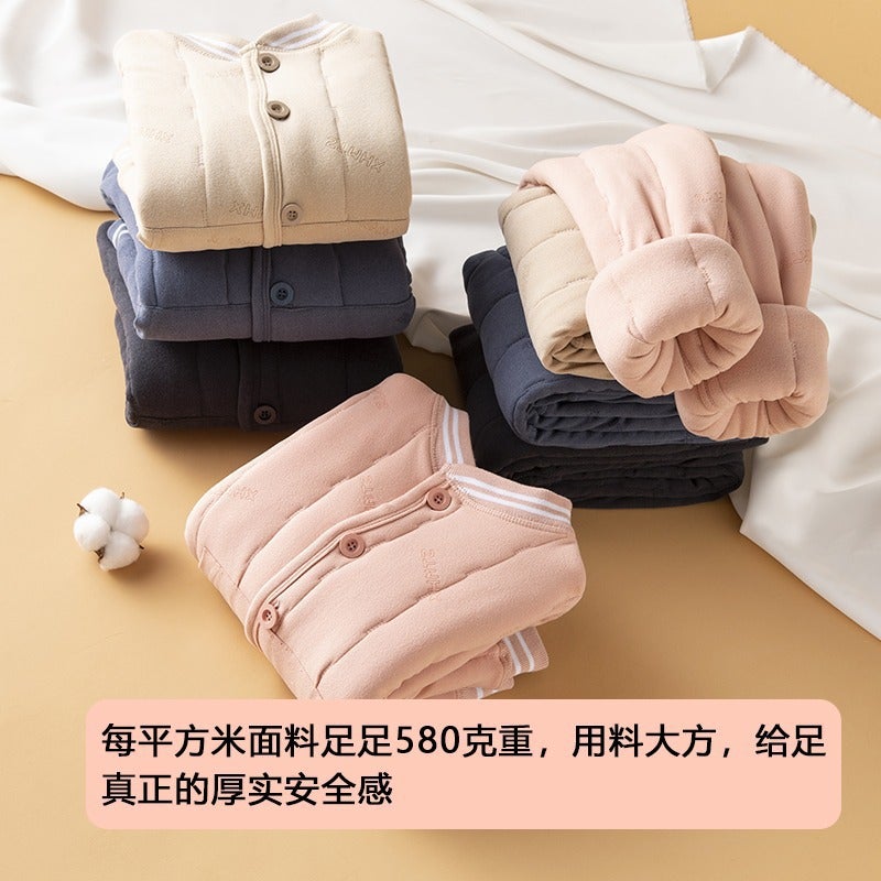 Children'S Autumn Clothes And Trousers Wool Suit Girls' Cotton-Padded Fleece-Lined Thickened Winter School Uniform Artifact Boys' Thermal Underwear - Image 5