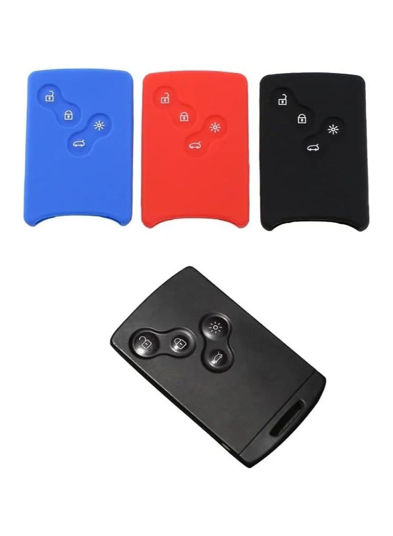 SOLDOUT 4 Buttons Silicone Rubber Key Case Protector Car Styling Cover Compatible with Renault Clio Logan Megane 2 3 Koleos Scenic Card (Red) - Image 3