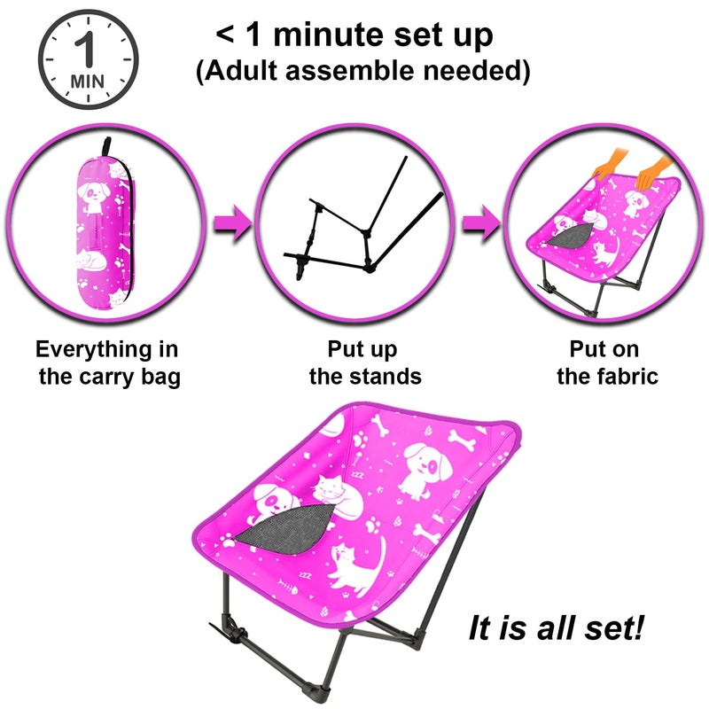 KidzAdventure Youth and Kids Camping Chair | Ultra Lightweight, Foldable and Heavy Duty | Ideal Indoor/Outdoor Kid Chair for Camping, Beach, Sports and Lawn (Pink) - Image 5