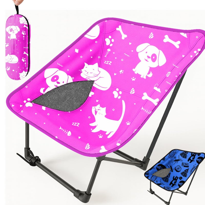 KidzAdventure Youth and Kids Camping Chair | Ultra Lightweight, Foldable and Heavy Duty | Ideal Indoor/Outdoor Kid Chair for Camping, Beach, Sports and Lawn (Pink) - Image 1