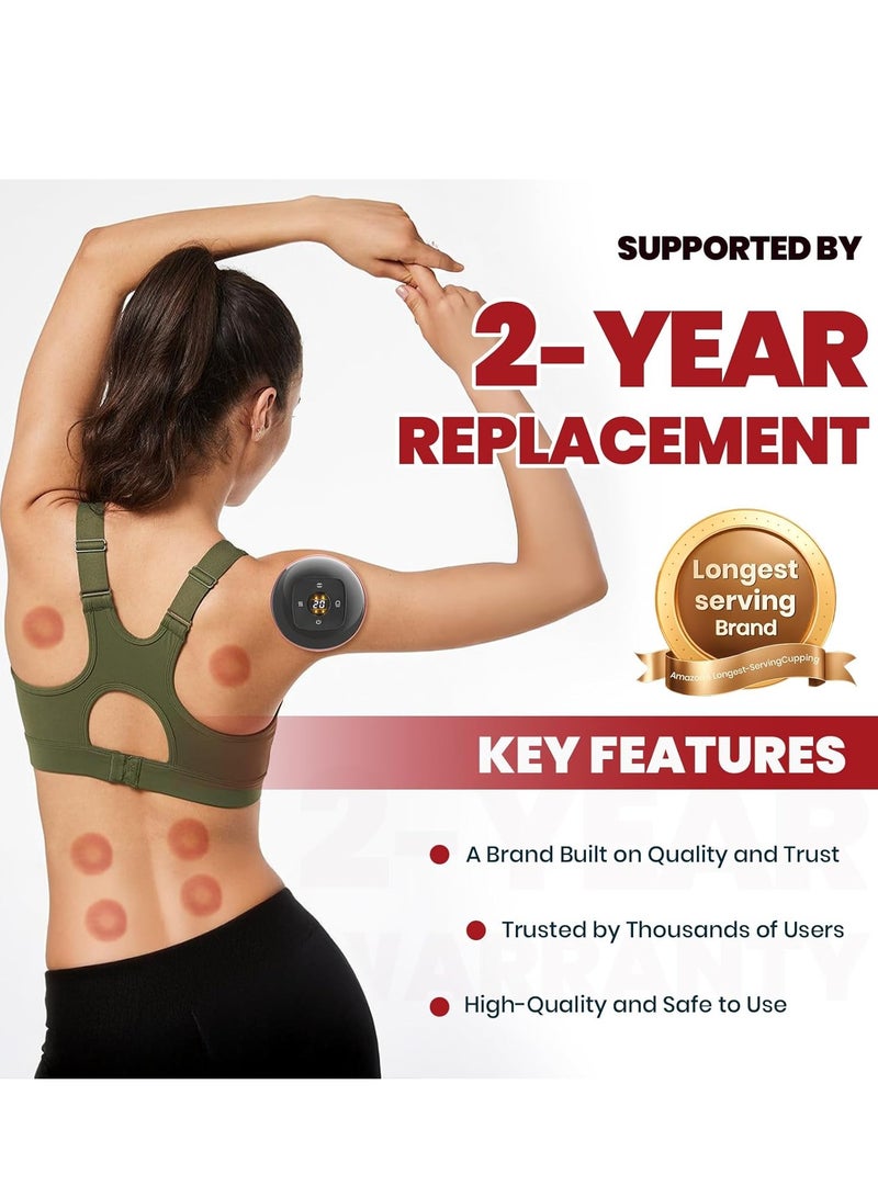 JAJEEK Smart Dynamic Cupping Therapy Set, 4-in-1 Cellulite Massager & Vacuum Therapy Machine, Gua Sha Massager Tool with 12 Temperature & Suction Levels, Red – Effective Cellulite Remover, Body Shaping & Relaxation - Image 3