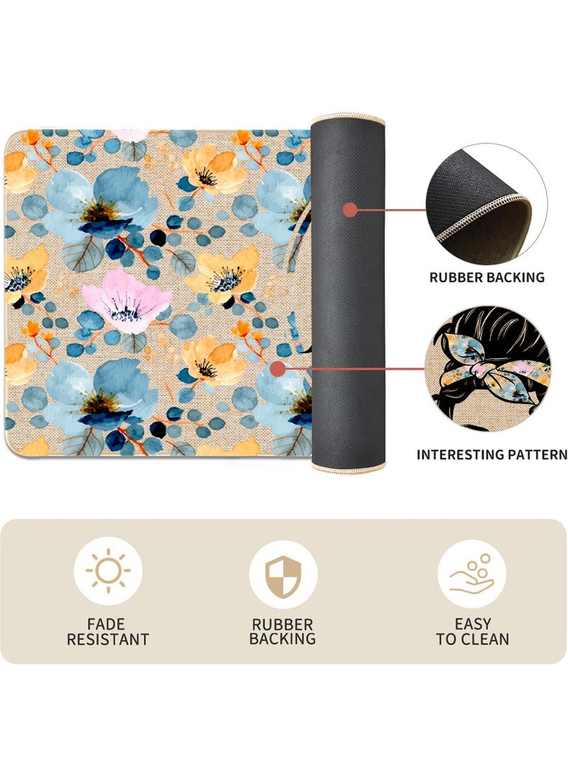 Generic 2 PCS Kitchen Floor Mats Rugs Set, Cushion Floor Carpet, Waterproof, Oil Resistant and Anti-Fatigue PU Standing Mat for Kitchen, Floor, Office, Sink, Laundry 45*75CM+45*120CM  - Image 2