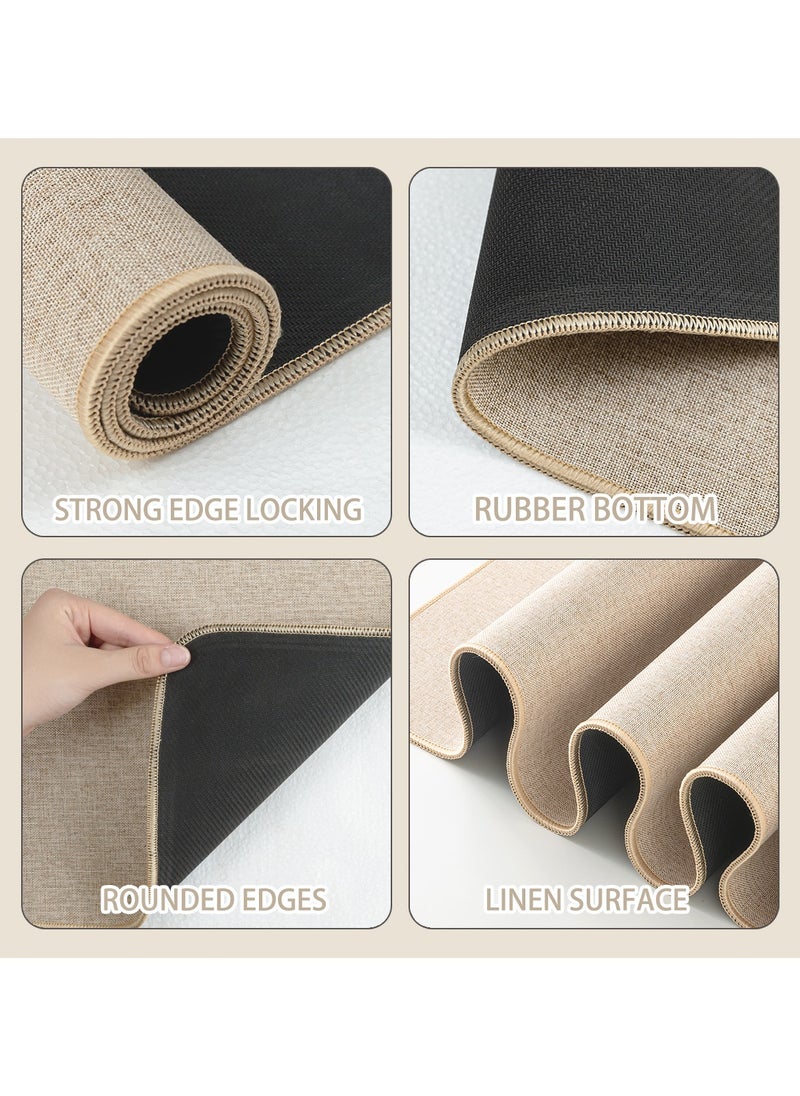 Generic 2 PCS Kitchen Floor Mats Rugs Set, Cushion Floor Carpet, Waterproof, Oil Resistant and Anti-Fatigue PU Standing Mat for Kitchen, Floor, Office, Sink, Laundry 45*75CM+45*120CM  - Image 3