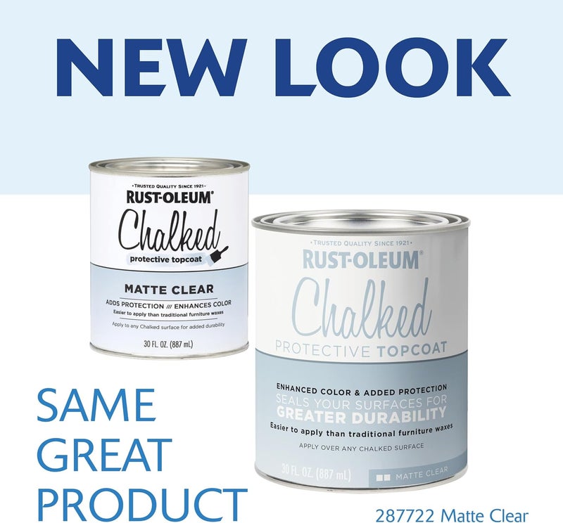 Rust-Oleum 287722-2PK Ultra Matte Interior Chalked Paint, 30 oz, Matte Clear Topcoat, 2 Pack - Image 2