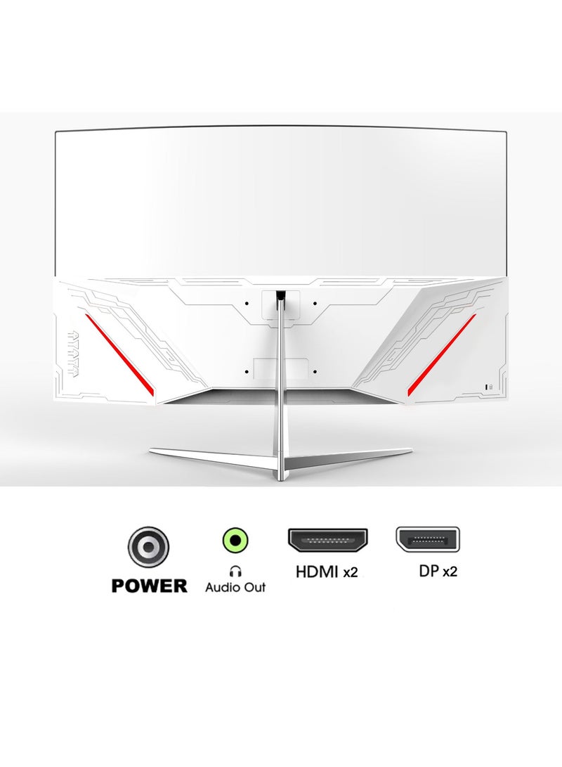 32-inch Gaming Curved Monitor Full HD 1080P 1920x1080 RGB Backlight Monitor, with 165Hz (Supports 144Hz) Refresh Rate and Eye-Care, AMD Freesync,1500R, 1xDP 1xHDMI (White) - Image 3