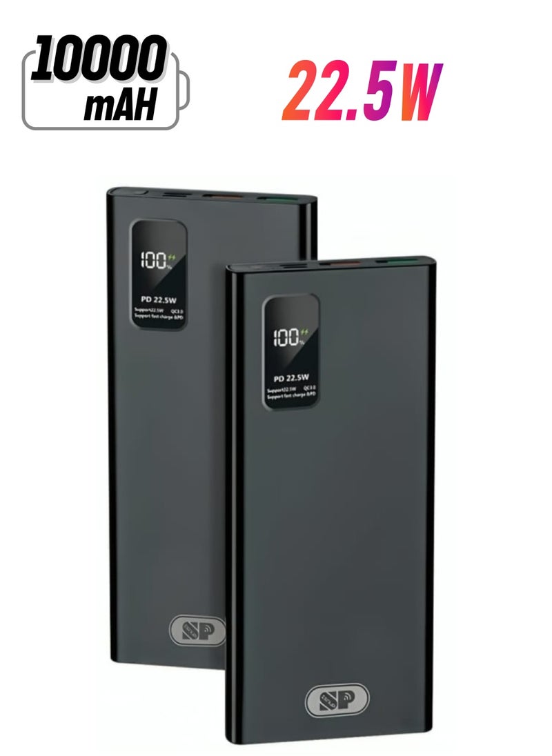SP - Powerful Wireless Portable Power Bank 10000 mAh with 1 USB C Port and 2 USB A Ports Lightweight Portable Charger 22.5W Quick Charging Compatible with all Devices - Image 1
