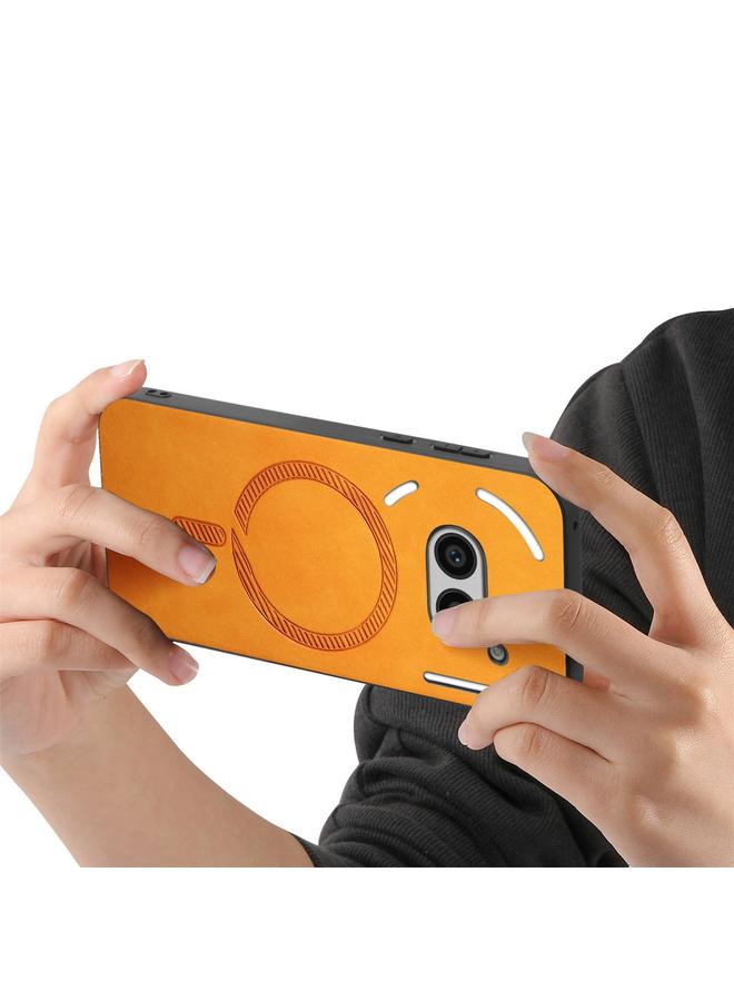 S-TOP Case For Nothing Phone 2a Solid Color Retro Magsafe PU Back Cover Phone Case - Image 4