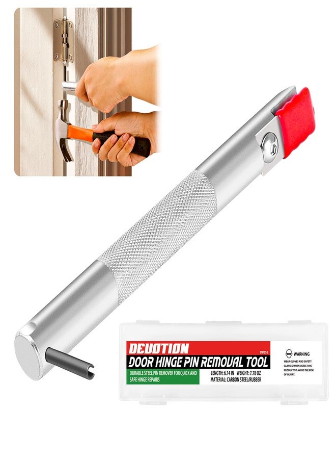 DEUOTION Door Hinge Pin Removal Tool - Carbon Steel Door Hinge Tool with 90° Pin Remover, Spring Steel Retaining Clip & Rubber Sleeve, Quick & Easy Door Pin Adjustment, Universal Hinge Tool - Image 1