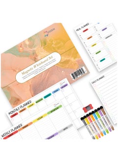 ESSEN Magnetic Whiteboard Monthly Weekly Meal and Daily Planners for Fridge - 4 Planners, 8 Markers and 1 Eraser(Assorted Color)  - Image 2