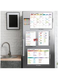 ESSEN Magnetic Whiteboard Monthly Weekly Meal and Daily Planners for Fridge - 4 Planners, 8 Markers and 1 Eraser(Assorted Color)  - Image 3