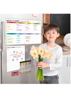 ESSEN Magnetic Whiteboard Monthly Weekly Meal and Daily Planners for Fridge - 4 Planners, 8 Markers and 1 Eraser(Assorted Color)  - Image 5