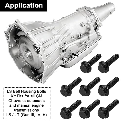 Aulpq LS Engine Transmission 4L60e Bell Housing Bolts Set Kit Also fits 4L80e T56 LS1 LS2 LS3 LS6 LQ4 LQ9 L33 L82 L83 L84 L86 L87 L92 L99 LT1 LR4 L8B 551652 - Image 3