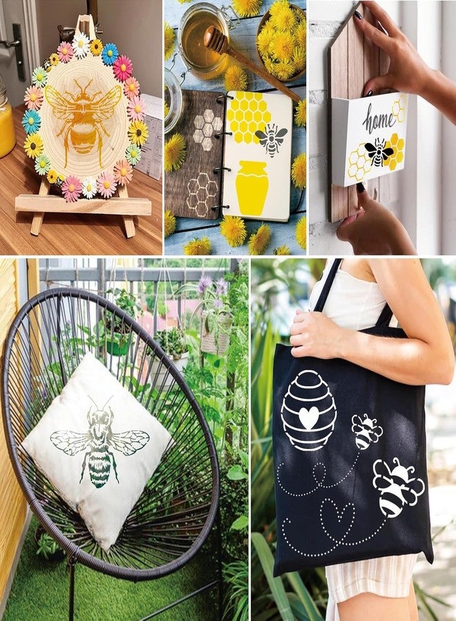 Devasya Crafts Honeycomb Bee Stencils for Wood, Wall, Cake & Canvas - Reusable Queen Bee Patterns (A5) - Image 5