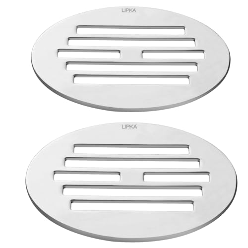 LIPKA Pack of 2 Golden Classic Jali Round Floor Drain|Premium Stainless Steel|5 Inches| - Image 1