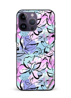 Protective Case Cover For Apple iPhone 15 Pro Max Abstract Flowers Print Design Multicolour